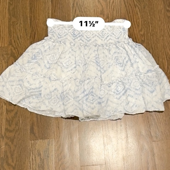 Boho Ruffle blue and white Aztec print Skirt size youth large - Picture 6 of 6